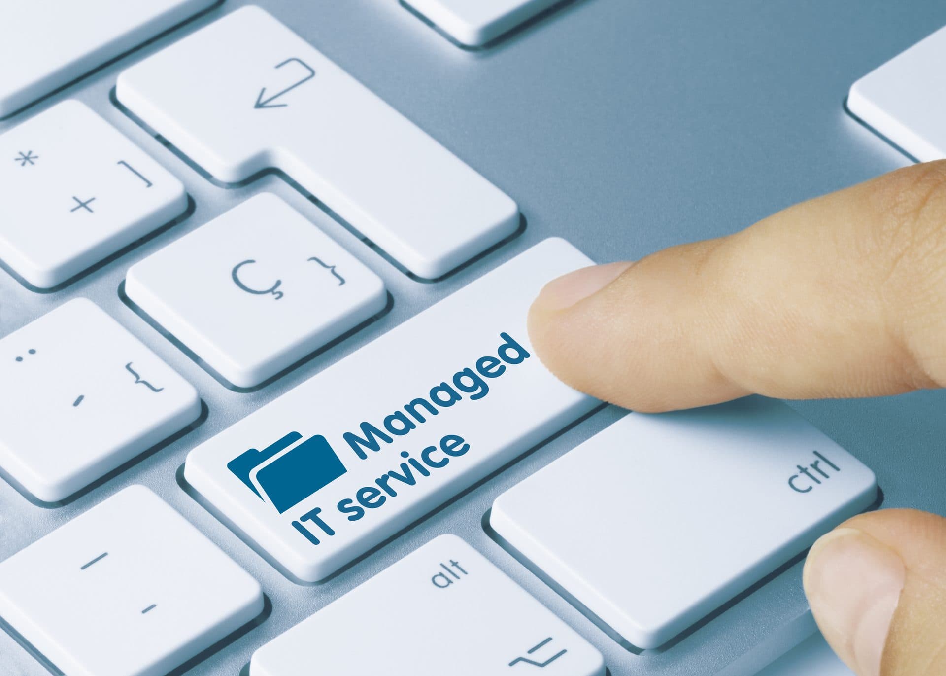 Managed IT service key on a computer keyboard